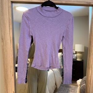 Free People Lavender Long Sleeve Top